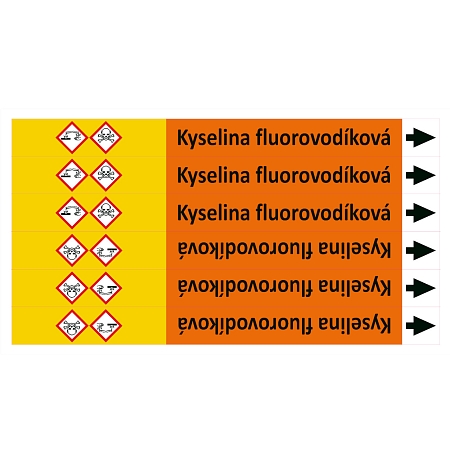 Značení potrubí ISO 20560, kyselina fluorovodíková